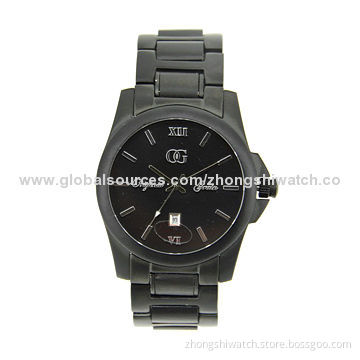 Original Grain, Stainless Steel Analog Watches with Black Sandalwood, Japanese Citizen Movement